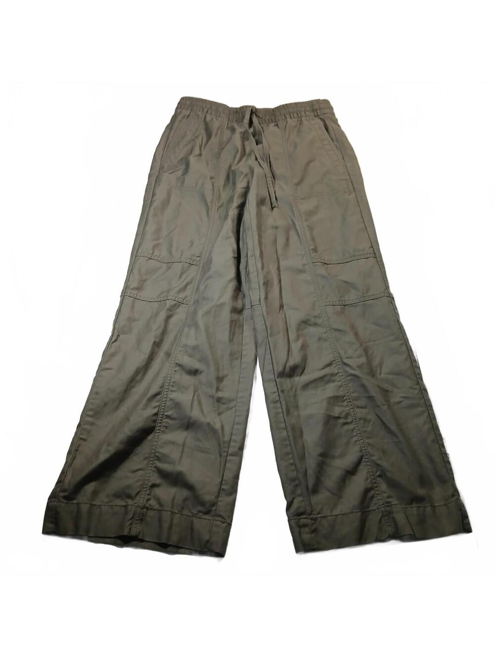 Banana Republic Wide-Leg Mid-Rise Pants Olive Green Womens Size S